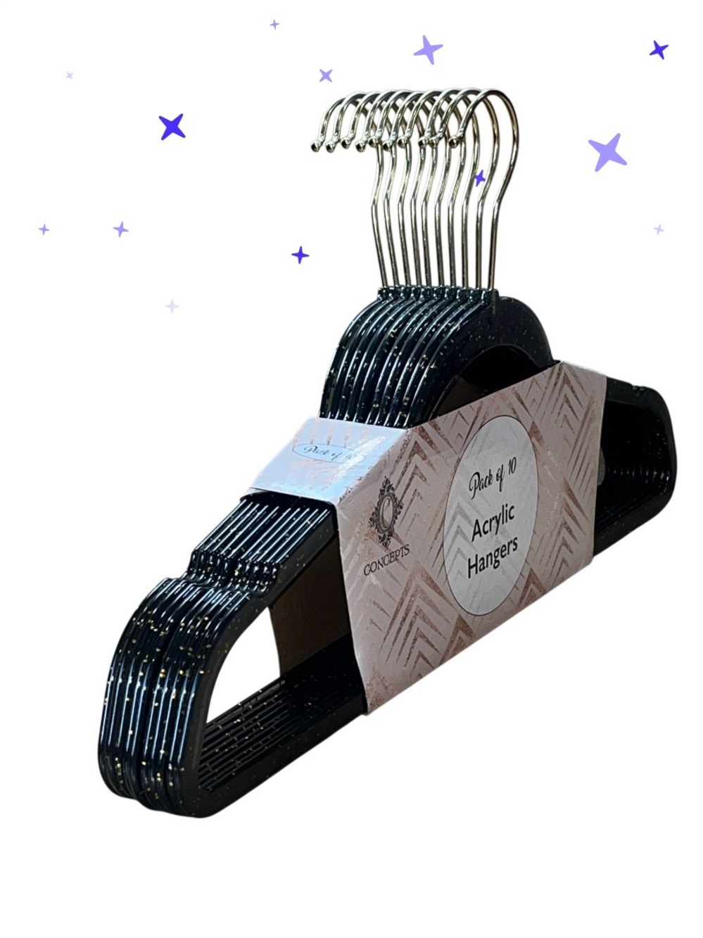 Black Acrylic Hangers Pack of 10